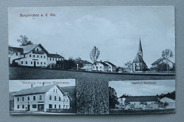 AK Burgkirchen a d Alz / 1912 / Mehrbildkarte / Handlung von Franz Winklbauer / Gasthof Niederau